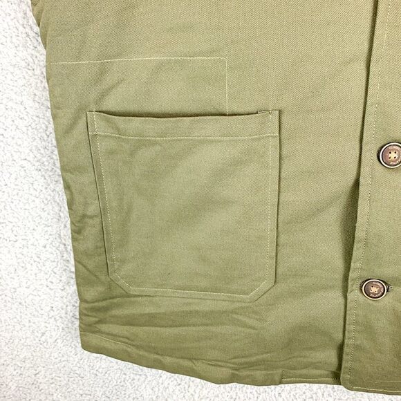 Cool Choice Cargo Vest Mens Large Green Faux Fur Lined Outdoor Leisure Casual - Picture 5 of 15
